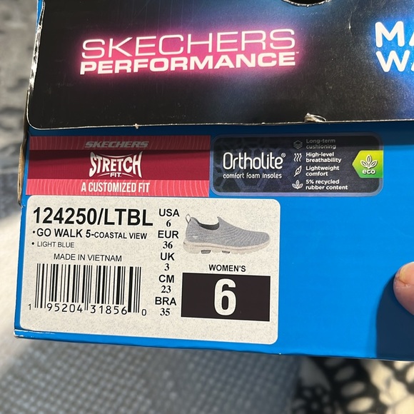 Sketchers Performance Go Walk 5 Machine Washable Lightweight  Blue Womens 6 - Picture 9 of 15